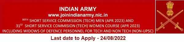 Army Technical SSC Officer Men-60 Women-31 April 2023 course entry