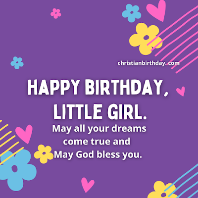 blessing happy birthday little girl card