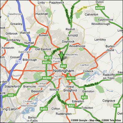 Map Of Uk Cities. Map of East Midlands Road