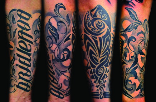 Tattoo half sleeves with name