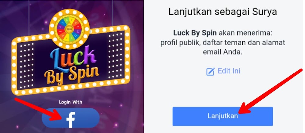 Cara mendapatkan Dollar dari aplikasi Luck By Spin
