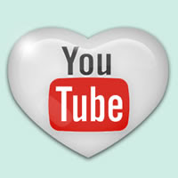 youtube logo in heart