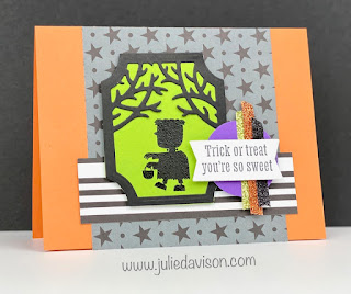 3 Stampin' Up! Scary Cute Halloween Projects with Glitter Washi Tape ~ www.juliedavison.com #stampinup #halloween