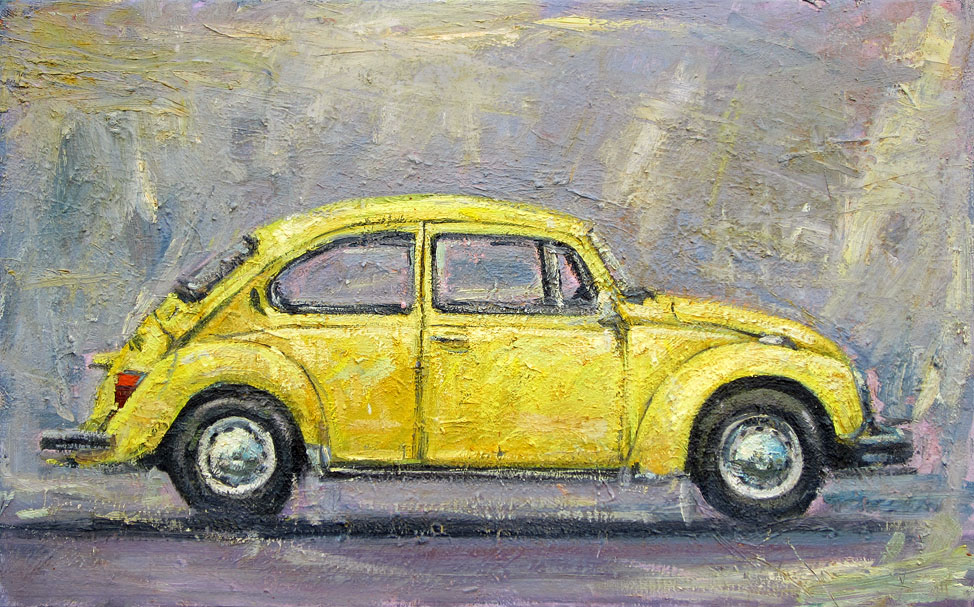 1973 VW Beetle 40 x 25 oil on canvas 2011 available at A Gallery 