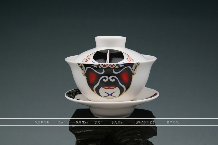 The famous Dehua Opera Masks Chinese tea set