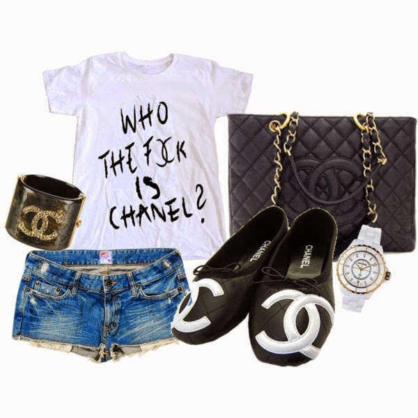 'WHO THE F*CK IS CHANEL' WHITE T-SHIRT / TANK