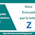 Les mots finissant par Z, Tri par nombre de caractères