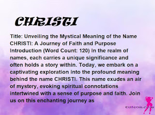 meaning of the name "CHRISTI"