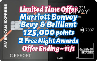 Marriott Bonvoy Bevy Brilliant 125k and 2 free night