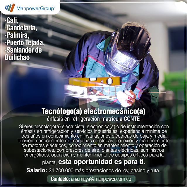 📂 Empleo en Cali Hoy ➡️ Empleo como tecnologo electromecanico 🔴 | 2023