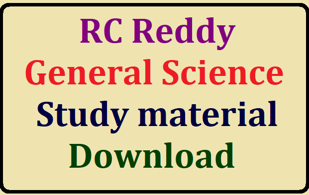 RC Reddy General Science Study material free download for all competitive exams/2019/08/rc-reddy-general-science-study-material-download.html