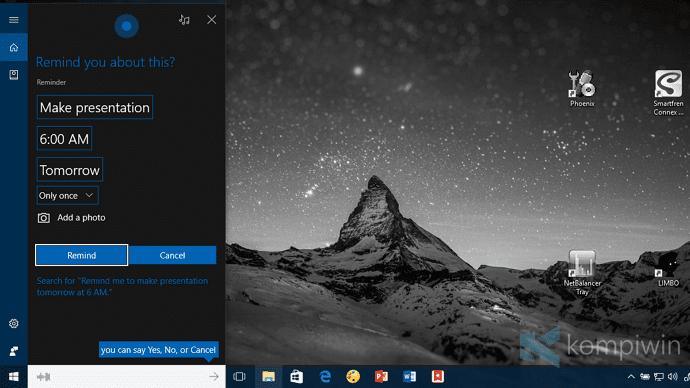 reminder cortana - cara buat reminder cortana