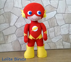 Boneco Super herói em feltro Flash