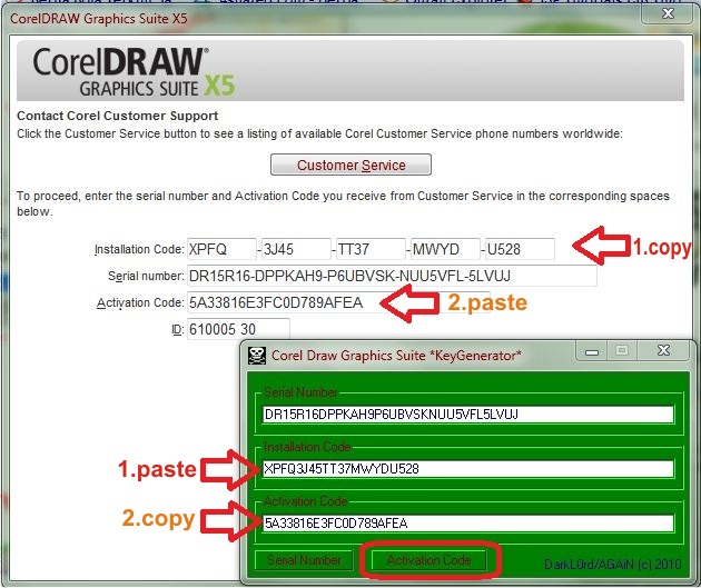 Corel draw x5 installation code