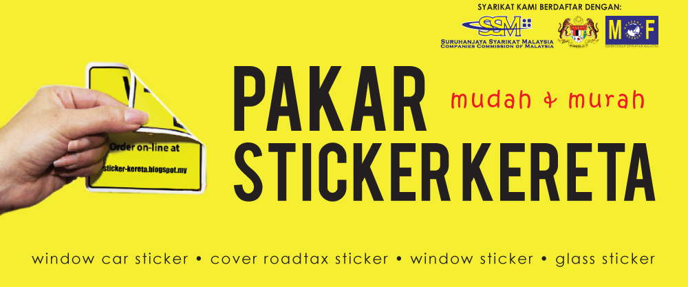  Kedai  Cetak Sticker  Window Car  Sticker  Cover Roadtax 