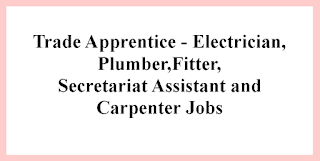 Trade Apprentice - Electrician,Plumber,Fitter,Secretariat Assistant and Carpenter Jobs