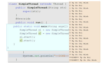 Tạo thread bằng cách sử dụng kế thừa class Thread trong lập trình java