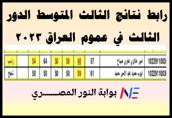 رابط نتائج الثالث المتوسط الدور الثالث في عموم العراق 2023