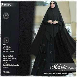 Baju Gamis Melody Syar'i Bahan Ceruti Premiium