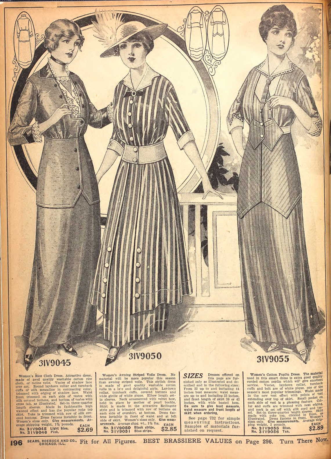 Womens dress in 1915 sears catalog