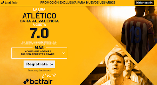 betfair supercuota 7 Atletico gana Valencia Liga 2 octubre