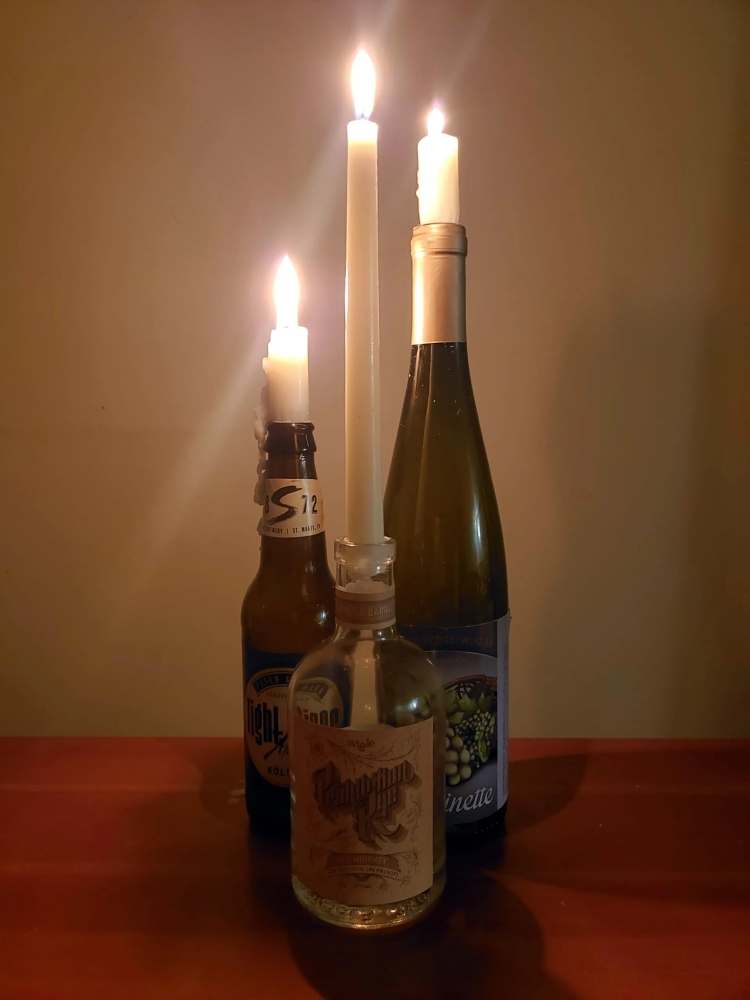 Wine Bottle Candle Holders