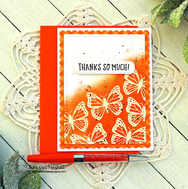 Butterfly Card by Larissa Heskett | Monarchs Stamp Set, Floral Roundabout Stamp Set, Banner Trio Die Set and Frames & Flags Die Set by Newton's Nook Designs