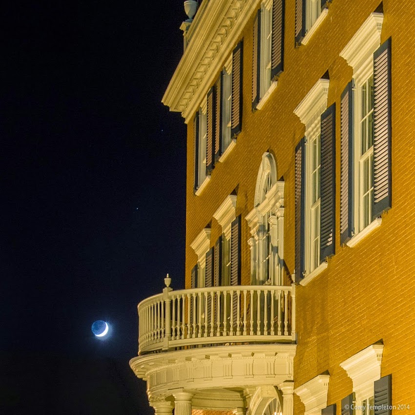 Portland, Maine October 2014 Night Moon and McLellan-Sweat Mansion photo by Corey Templeton