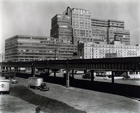 Starrett-Lehigh Building- II. 601 West 26th Street, from Eleventh Avenue and 23rd street looking northeast past the West Side Express Highway, Manhattan (NYPL b13668355-482726)