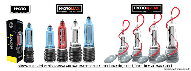 Bathmate Hydro Hydromax Hydroxtreme penis pompası modelleri.