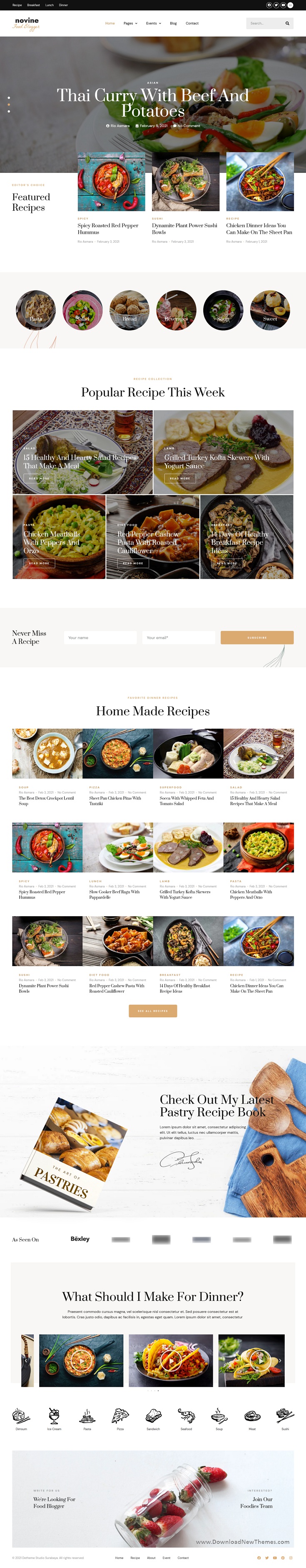 Food Recipe Blog and Magazine Template