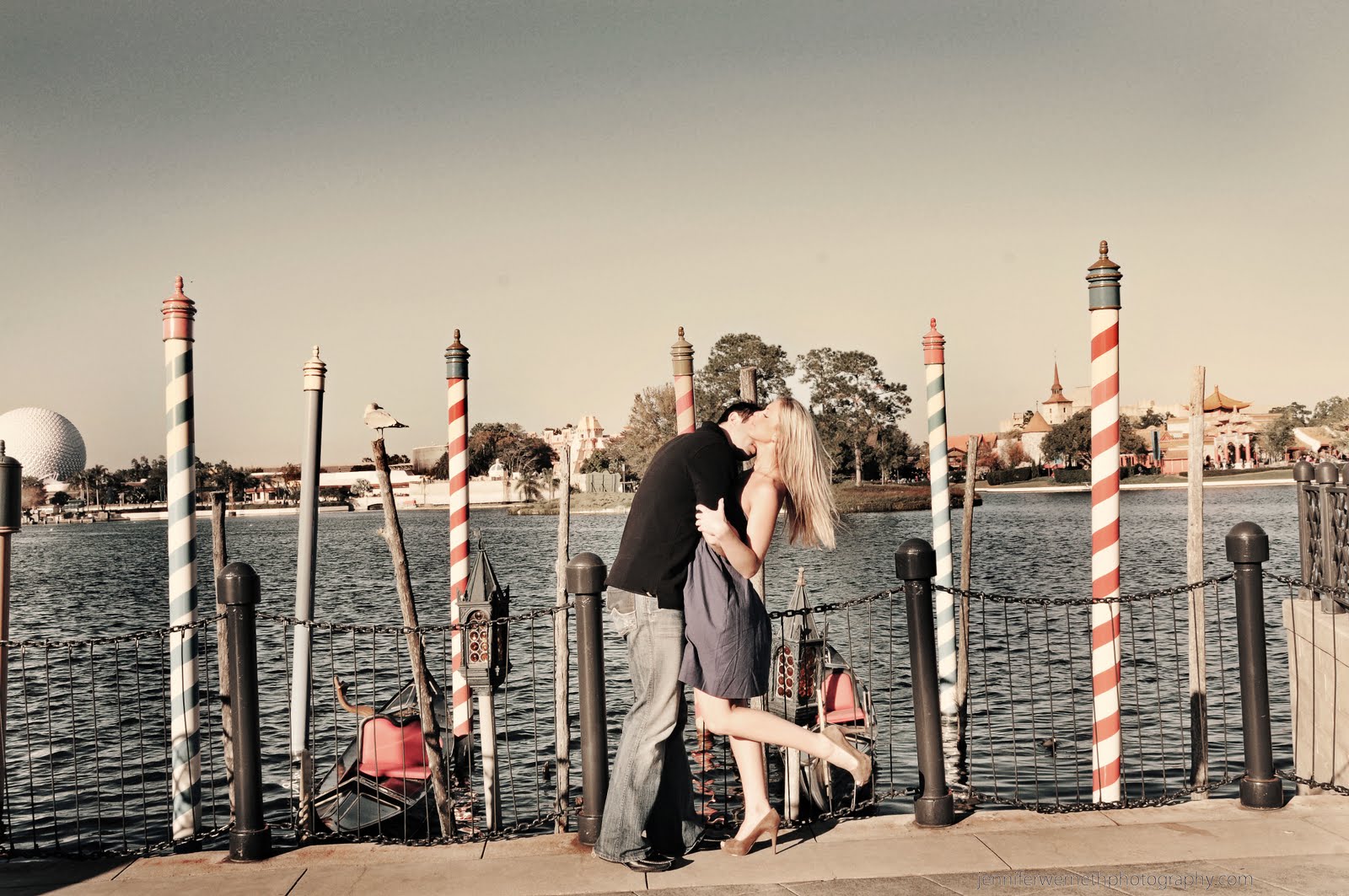 Gianna and Ryan's Engagement Photography Session Epcot in Disney World