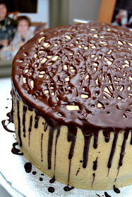 Fudgy Chocolate Cake with Creamy Peanut Butter Frosting