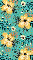 Floral Pattern Preppy Wallpaper