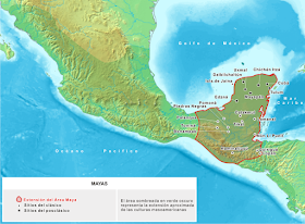 mapa da extensão do domínio maia