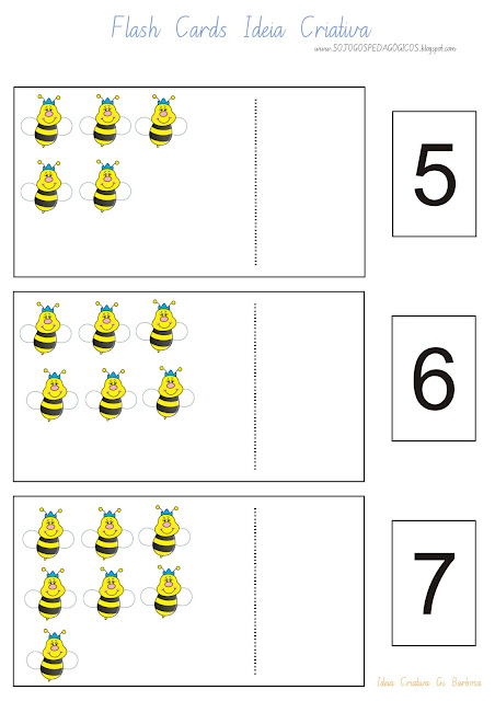 Flash Cards Número e Quantidade Abelhinhas