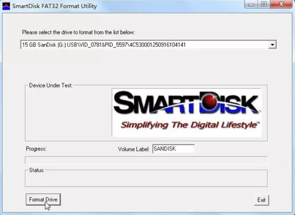 SmartDisk FAT32 Format Utility