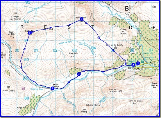 Thursday's route - 17km, 500m ascent, 4.25 hours