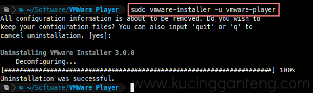 Tutorial Cara Uninstall VMware Workstation Player di Linux