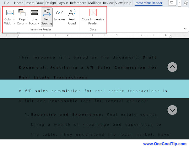 Microsoft 365 Word Immersive Reader