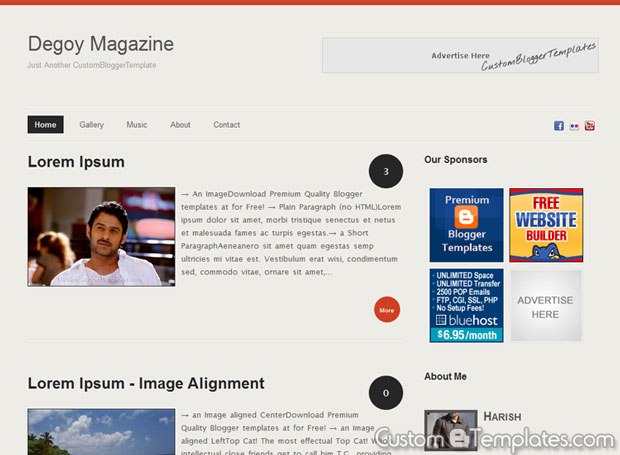 Degoy Magazine Blogger Template