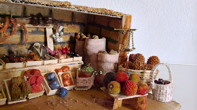 Casetta presepe antichi mestieri dell'agricoltore, il fruttivendolo - banco frutta e verdura 7
