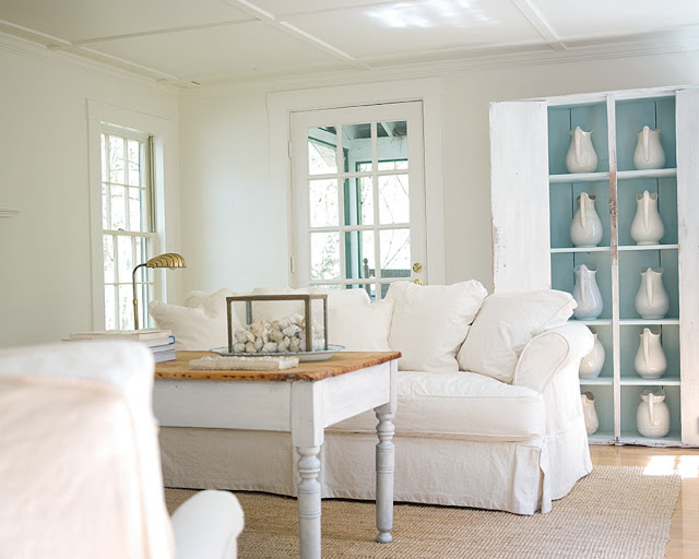 white cottage living room