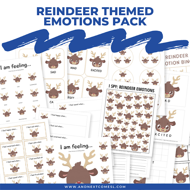 Reindeer themed emotions pack