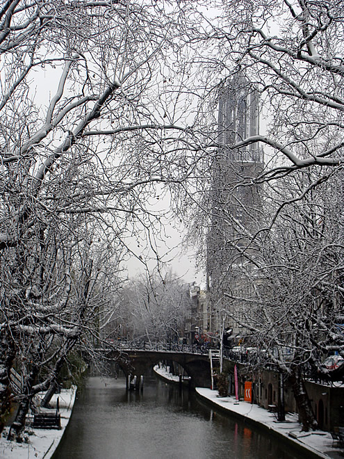 Utrecht Dom Sneeuw