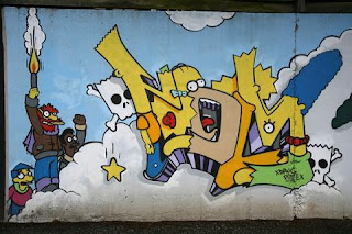 The Simpson Graffiti Murals in the Wall