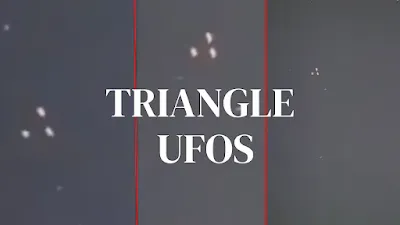3 UFO Orbs meet up in the sky to form a triangular shaped symbol.
