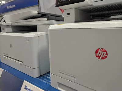 hp printer with the red