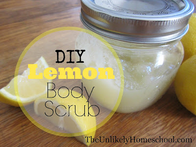 DIY Lemon Body Scrub {The Unlikely Homeschool}