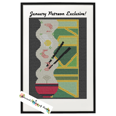 Colourful Ramen Full Coverage Cross Stitch Design